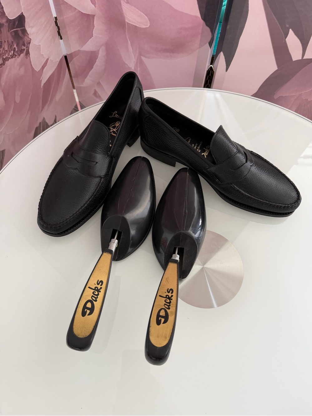 Men's Dack’s Hand Sewn Lounger Black Leather Penny Loafers Made in Canada